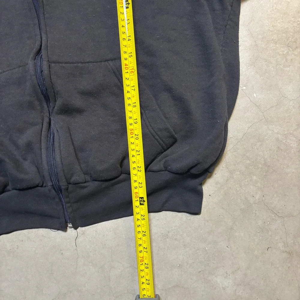 Bay Trading Co Vintage Grunge Heavyweight Thermal Lined Zip Up Hoodie Black XL - Picture 7 of 7